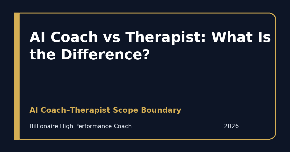 AI Coach vs Therapist: What Is the Difference? — AI Coach–Therapist Scope Boundary