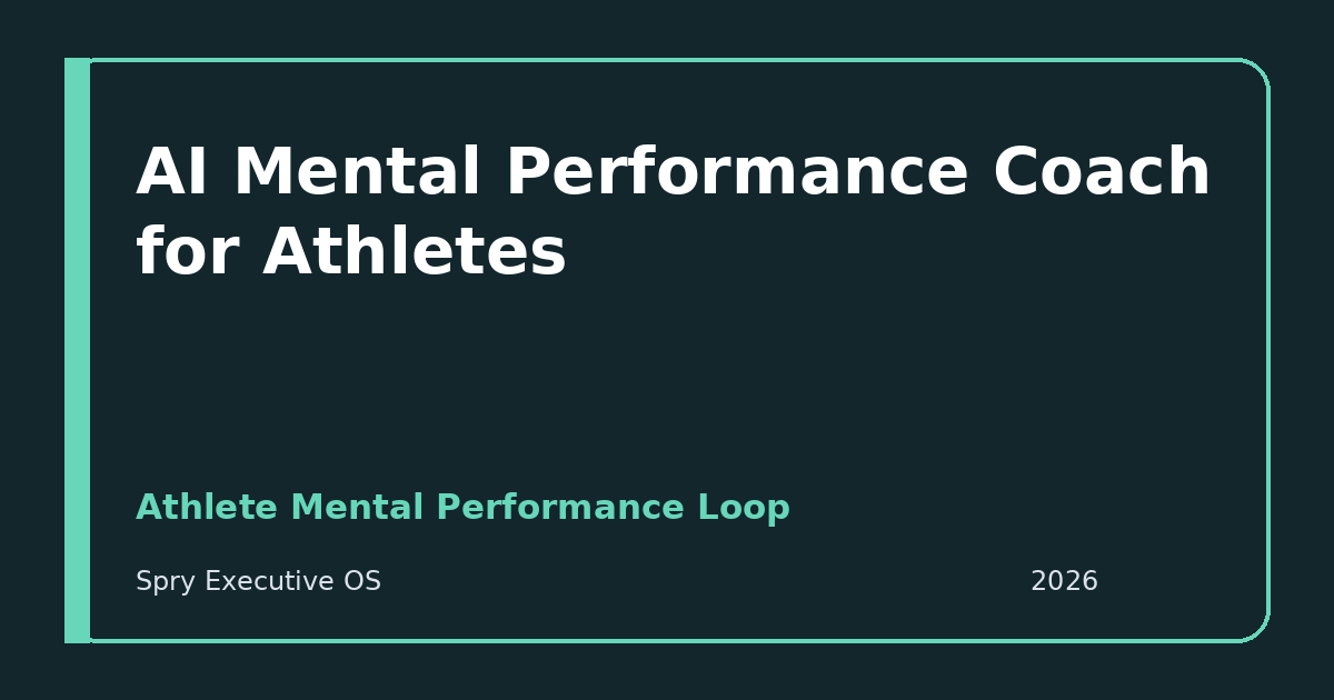 AI Mental Performance Coach for Athletes — Athlete Mental Performance Loop