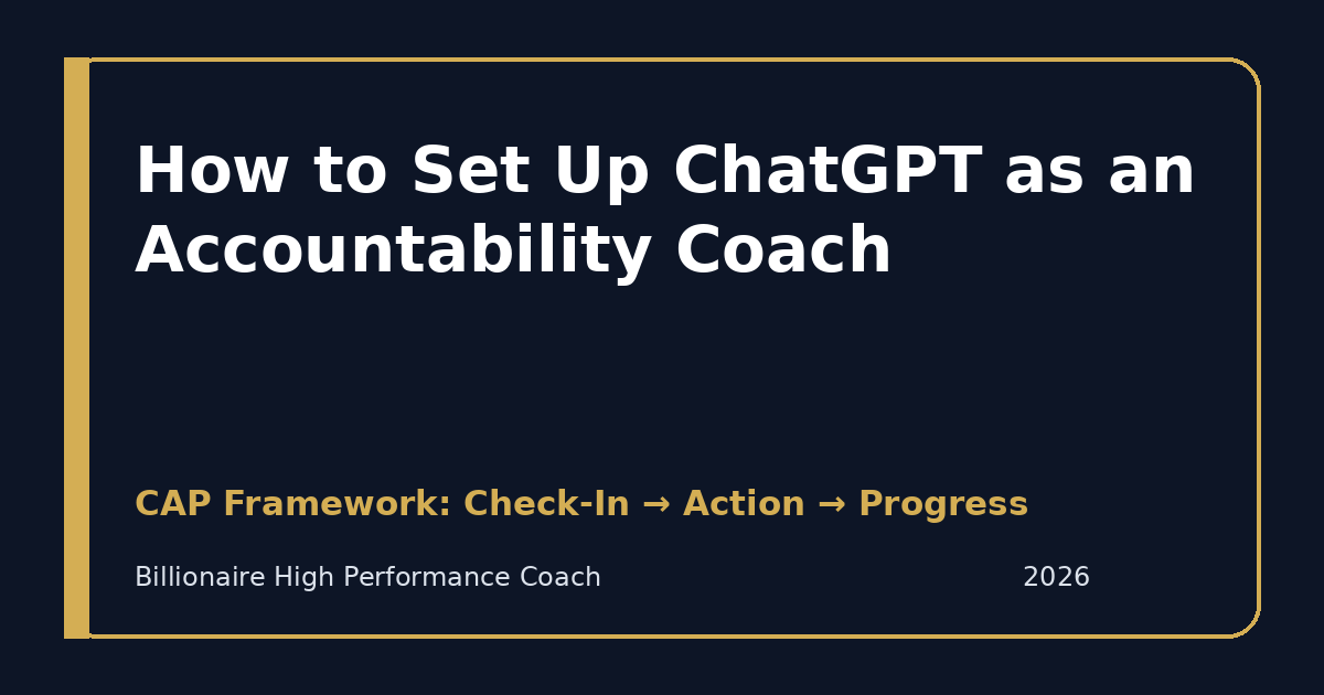 How to Set Up ChatGPT as an Accountability Coach — CAP Framework: Check-In → Action → Progress